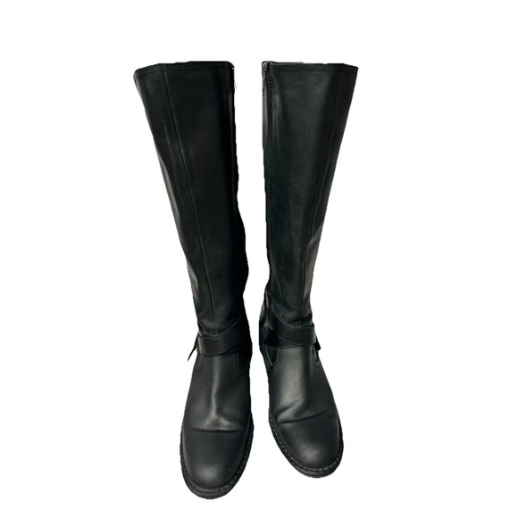 UGG Bandara Tall Black Leather Riding Boots Women's 8 Equestrian Minimalist - Picture 2 of 14